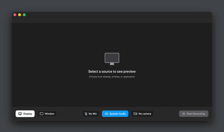 Record Me - Main Interface