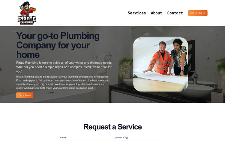 Pirate Plumbing - Homepage