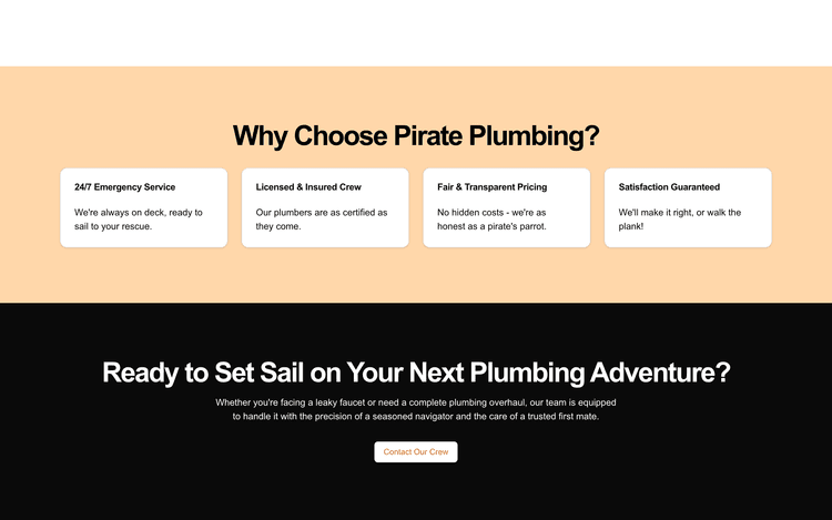 Pirate Plumbing - Contact Form